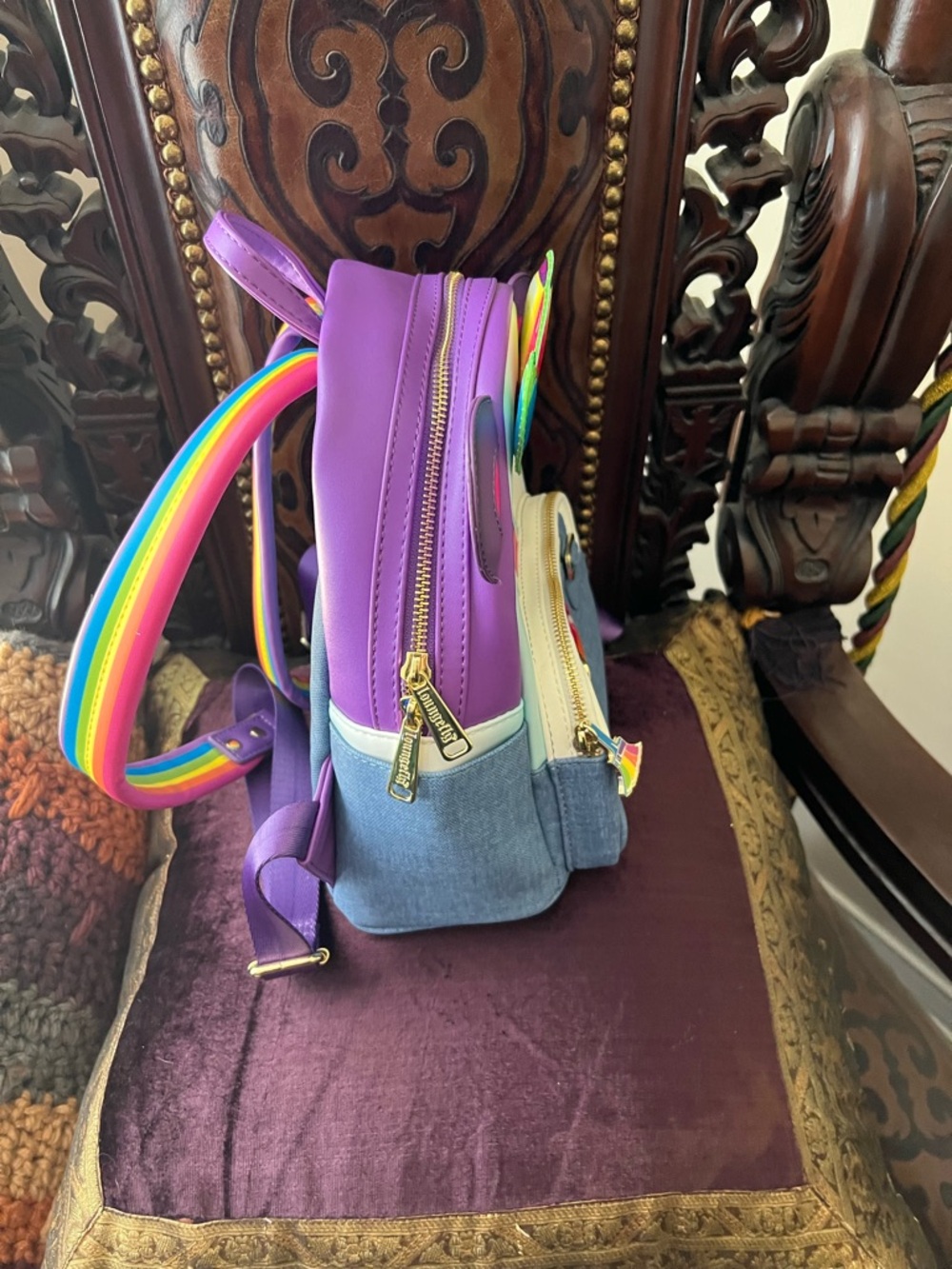 Lisa Frank Purple Panda Rainbow Hat Mini Backpack - Picture 9 of 12